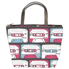 Music Symbol Rock Seamless Pattern Bucket Bag by Wegoenart