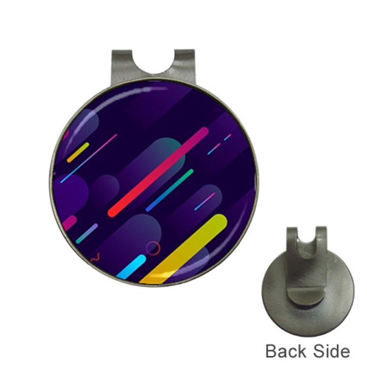 Colorful-abstract-background Hat Clips with Golf Markers