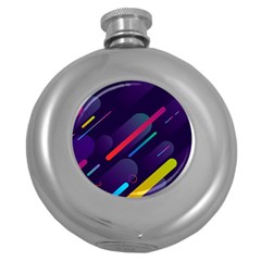 Colorful-abstract-background Round Hip Flask (5 Oz) by Wegoenart