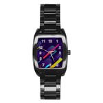 Colorful-abstract-background Stainless Steel Barrel Watch Front