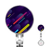 Colorful-abstract-background Stainless Steel Nurses Watch Front