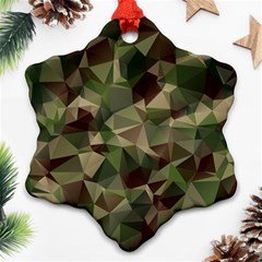 Abstract-vector-military-camouflage-background Snowflake Ornament (two Sides) by Wegoenart