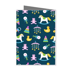 Cute Babies Toys Seamless Pattern Mini Greeting Cards (pkg Of 8) by Wegoenart