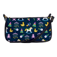 Cute Babies Toys Seamless Pattern Shoulder Clutch Bag by Wegoenart