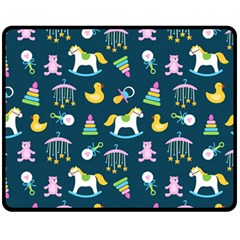 Cute Babies Toys Seamless Pattern Fleece Blanket (medium)  by Wegoenart