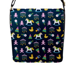 Cute Babies Toys Seamless Pattern Flap Closure Messenger Bag (l) by Wegoenart