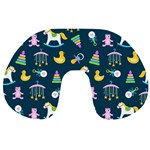 Cute babies toys seamless pattern Travel Neck Pillow Back