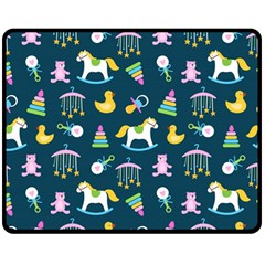 Cute Babies Toys Seamless Pattern Double Sided Fleece Blanket (medium)  by Wegoenart