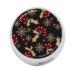 Christmas Pattern With Snowflakes-berries 4-port Usb Hub (two Sides) by Wegoenart