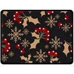 Christmas pattern with snowflakes-berries Fleece Blanket (Large)  80 x60  Blanket Front