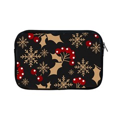 Christmas Pattern With Snowflakes-berries Apple Ipad Mini Zipper Cases by Wegoenart