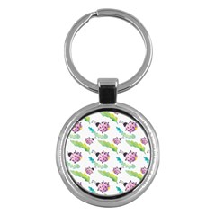 Watercolor-pattern-with-lady-bug Key Chain (round) by Wegoenart