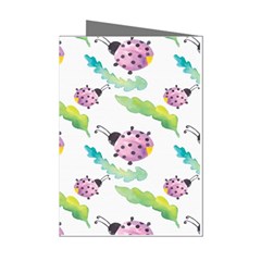 Watercolor-pattern-with-lady-bug Mini Greeting Cards (pkg Of 8) by Wegoenart