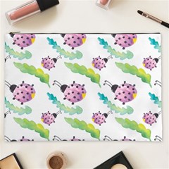 Watercolor-pattern-with-lady-bug Cosmetic Bag (xxl) by Wegoenart