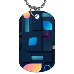 Gradient Geometric Shapes Dark Background Dog Tag (two Sides) by Wegoenart