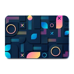 Gradient Geometric Shapes Dark Background Plate Mats by Wegoenart