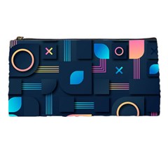 Gradient Geometric Shapes Dark Background Pencil Case by Wegoenart