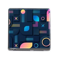 Gradient Geometric Shapes Dark Background Memory Card Reader (square 5 Slot) by Wegoenart