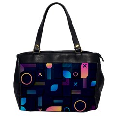 Gradient Geometric Shapes Dark Background Oversize Office Handbag by Wegoenart