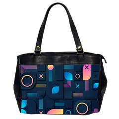 Gradient Geometric Shapes Dark Background Oversize Office Handbag (2 Sides) by Wegoenart