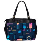 Gradient Geometric Shapes Dark Background Oversize Office Handbag (2 Sides) Back