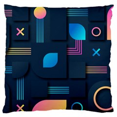 Gradient Geometric Shapes Dark Background Standard Flano Cushion Case (one Side) by Wegoenart