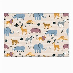 Wild-animals-seamless-pattern Postcard 4 x 6  (pkg Of 10) by Wegoenart