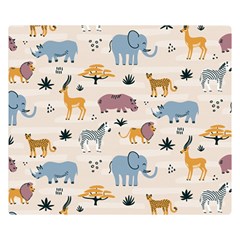 Wild-animals-seamless-pattern Double Sided Flano Blanket (small)  by Wegoenart