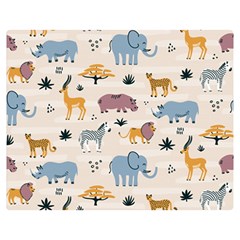 Wild-animals-seamless-pattern Double Sided Flano Blanket (medium)  by Wegoenart