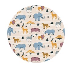 Wild-animals-seamless-pattern Mini Round Pill Box (pack Of 3) by Wegoenart