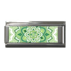 Floral-green-mandala-white Superlink Italian Charm (9mm)