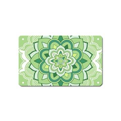 Floral-green-mandala-white Magnet (name Card)