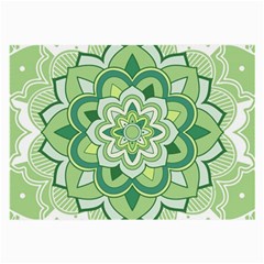 Floral-green-mandala-white Large Glasses Cloth (2 Sides)