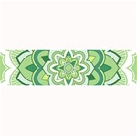 Floral-green-mandala-white Large Bar Mat 32 x8.5  Bar Mat