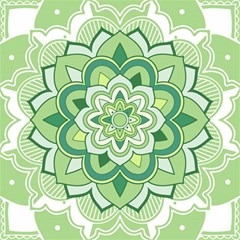 Floral-green-mandala-white Play Mat (square)