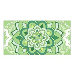 Floral-green-mandala-white Satin Shawl 45  X 80 