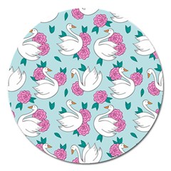 Classy Swan Pattern Magnet 5  (round) by Wegoenart