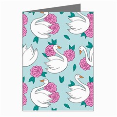 Classy Swan Pattern Greeting Card by Wegoenart