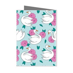 Classy Swan Pattern Mini Greeting Cards (pkg Of 8) by Wegoenart