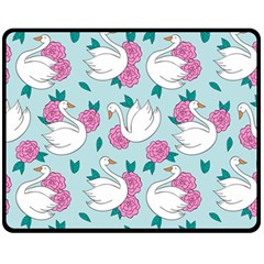 Classy Swan Pattern Fleece Blanket (medium)  by Wegoenart