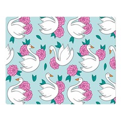 Classy Swan Pattern Double Sided Flano Blanket (large)  by Wegoenart