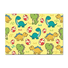 Seamless Pattern With Cute Dinosaurs Character Sticker A4 (100 Pack)