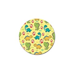 Seamless Pattern With Cute Dinosaurs Character Golf Ball Marker by Wegoenart