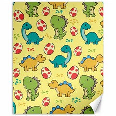 Seamless Pattern With Cute Dinosaurs Character Canvas 11  X 14 