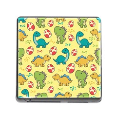 Seamless Pattern With Cute Dinosaurs Character Memory Card Reader (square 5 Slot) by Wegoenart