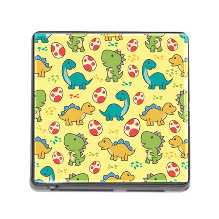 Seamless pattern with cute dinosaurs character Memory Card Reader (Square 5 Slot)