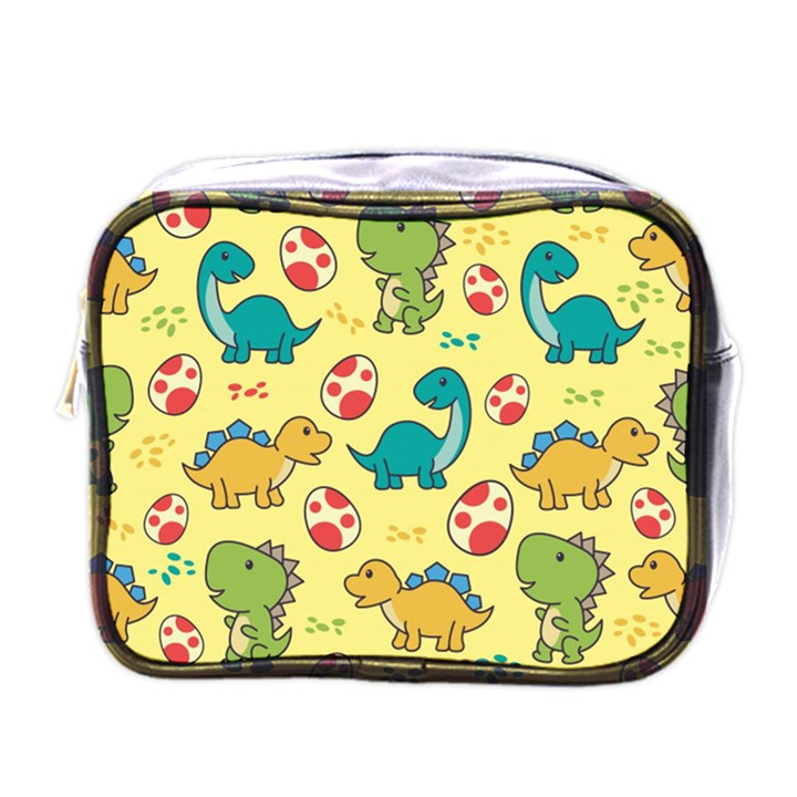 Seamless pattern with cute dinosaurs character Mini Toiletries Bag (One Side)