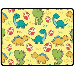 Seamless Pattern With Cute Dinosaurs Character Fleece Blanket (medium)  by Wegoenart