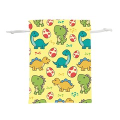 Seamless Pattern With Cute Dinosaurs Character Lightweight Drawstring Pouch (l) by Wegoenart