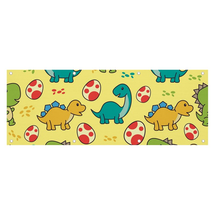 Seamless pattern with cute dinosaurs character Banner and Sign 8  x 3 